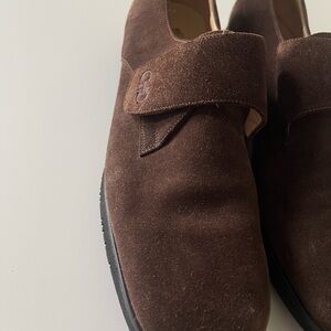 Vintage Salvatore Ferragamo Boutique Brown Suede Loafers Unisex Size 10B Italy